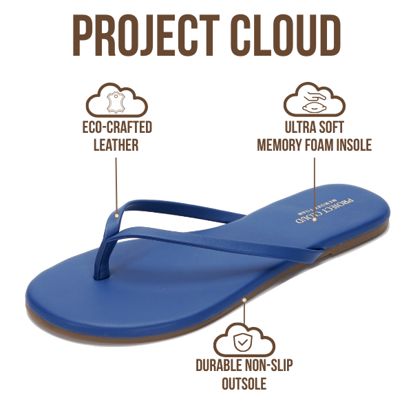 Women's | Eco-Leather Women Flip Flops | Memory Foam | Lightweight | Non-Slip - Foundations
