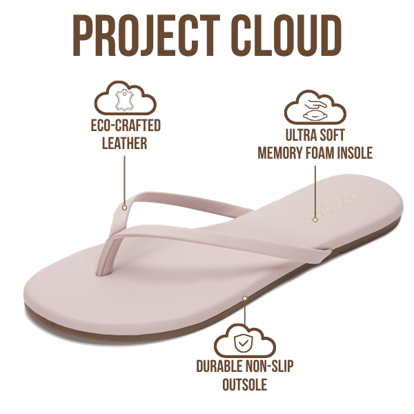 Women's | Eco-Leather Women Flip Flops | Memory Foam | Lightweight | Non-Slip - Foundations