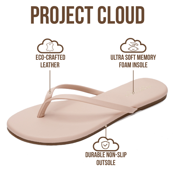 Women's | Eco-Leather Women Flip Flops | Memory Foam | Lightweight | Non-Slip - Foundations