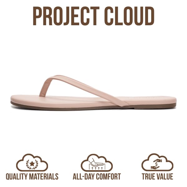 Women's | Eco-Leather Women Flip Flops | Memory Foam | Lightweight | Non-Slip - Foundations