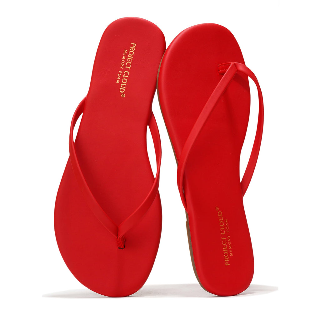 Women's | Eco-Leather Women Flip Flops | Memory Foam | Lightweight | Non-Slip - Foundations