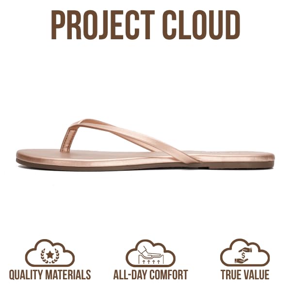 Women's | Eco-Leather Women Flip Flops | Memory Foam | Lightweight | Non-Slip - Foundations