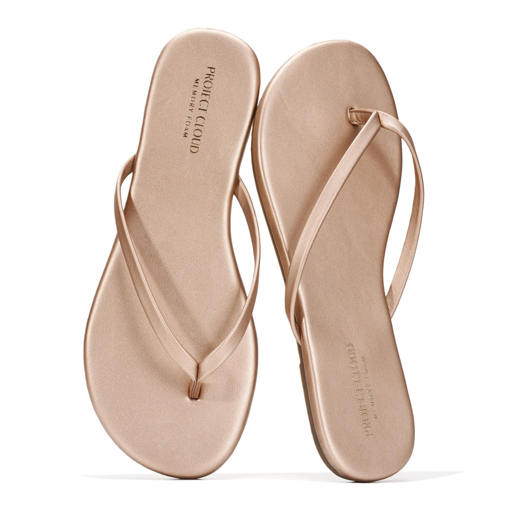 Women's | Eco-Leather Women Flip Flops | Memory Foam | Lightweight | Non-Slip - Foundations