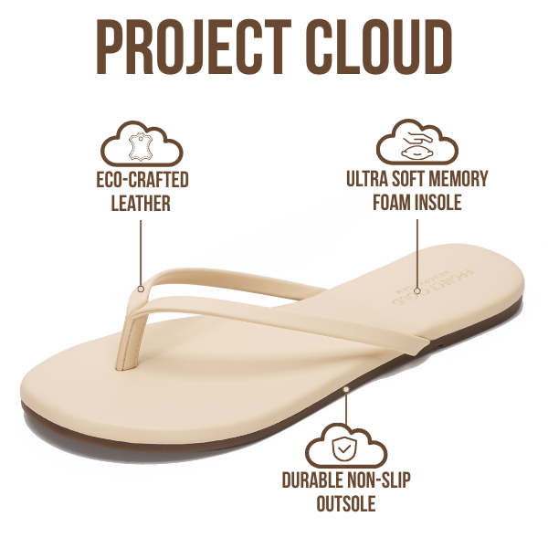Women's | Eco-Leather Women Flip Flops | Memory Foam | Lightweight | Non-Slip - Foundations
