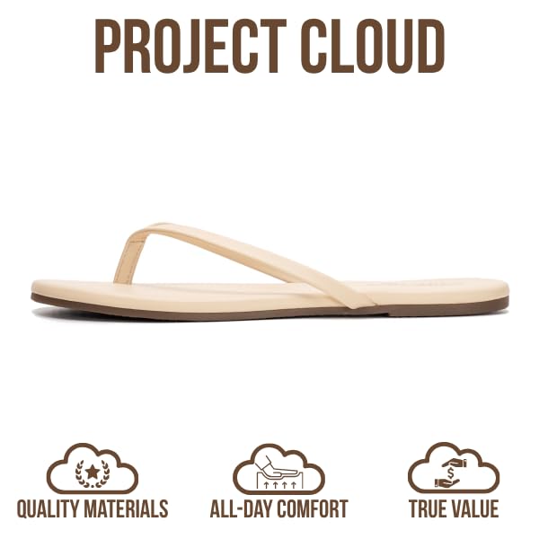 Women's | Eco-Leather Women Flip Flops | Memory Foam | Lightweight | Non-Slip - Foundations