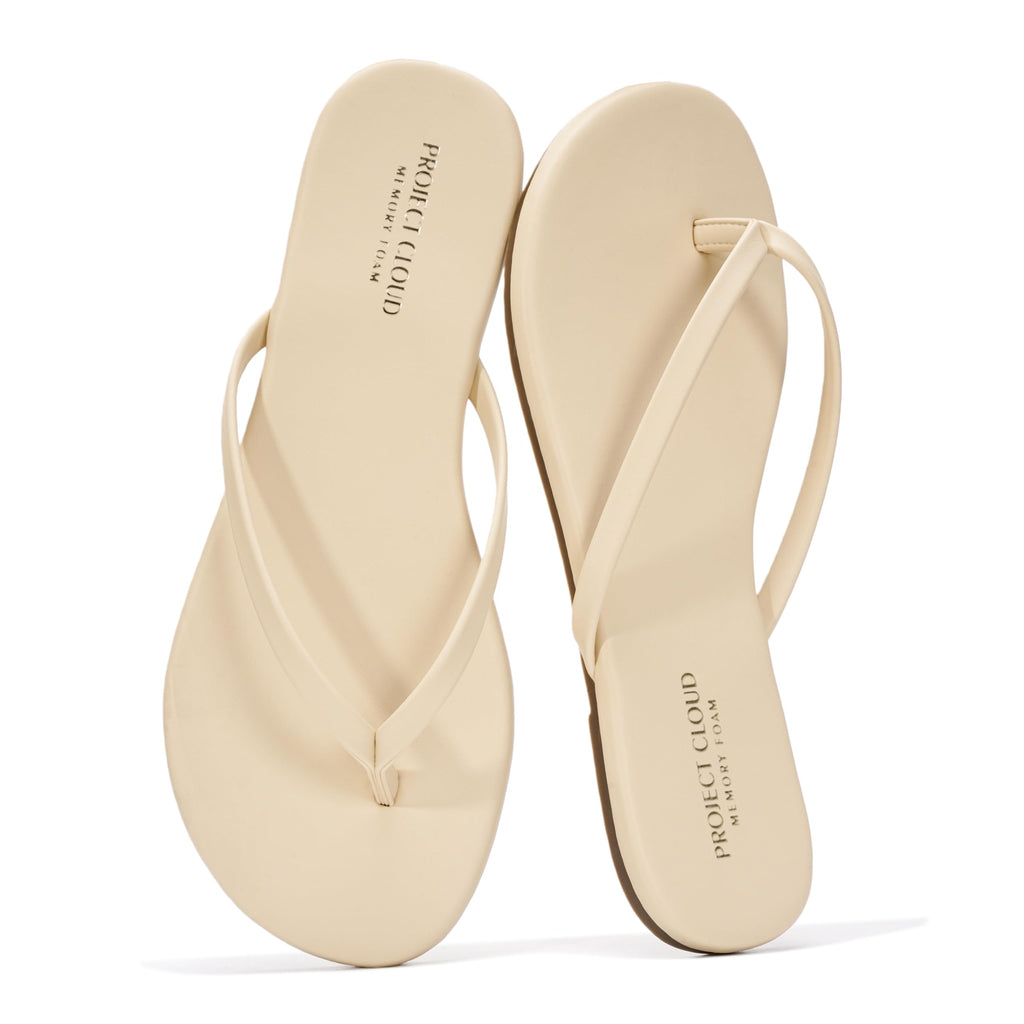 Women's | Eco-Leather Women Flip Flops | Memory Foam | Lightweight | Non-Slip - Foundations