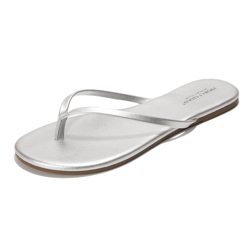 Women's | Eco-Leather Women Flip Flops | Memory Foam | Lightweight | Non-Slip - Foundations