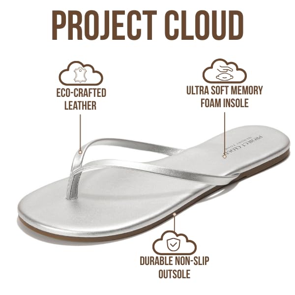 Women's | Eco-Leather Women Flip Flops | Memory Foam | Lightweight | Non-Slip - Foundations