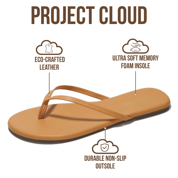 Women's | Eco-Leather Women Flip Flops | Memory Foam | Lightweight | Non-Slip - Foundations