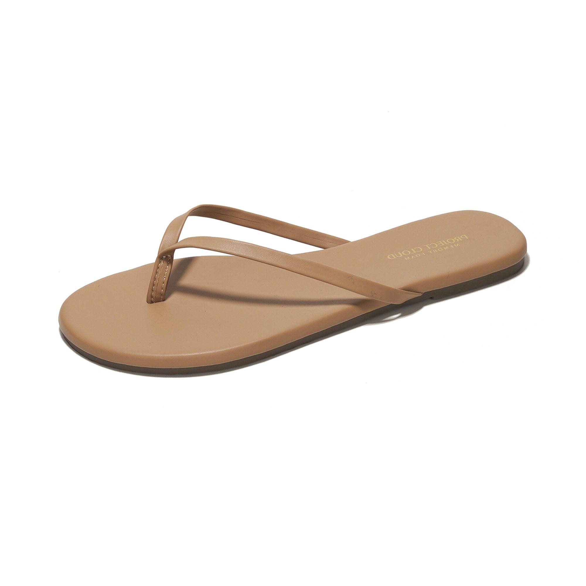 Women's | Eco-Leather Women Flip Flops | Memory Foam | Lightweight | Non-Slip - Foundations
