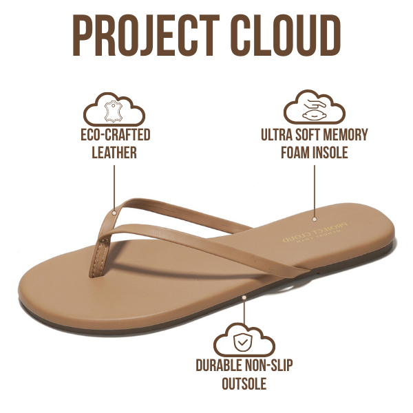 Women's | Eco-Leather Women Flip Flops | Memory Foam | Lightweight | Non-Slip - Foundations