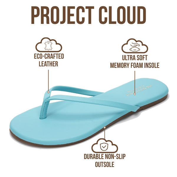 Women's | Eco-Leather Women Flip Flops | Memory Foam | Lightweight | Non-Slip - Foundations