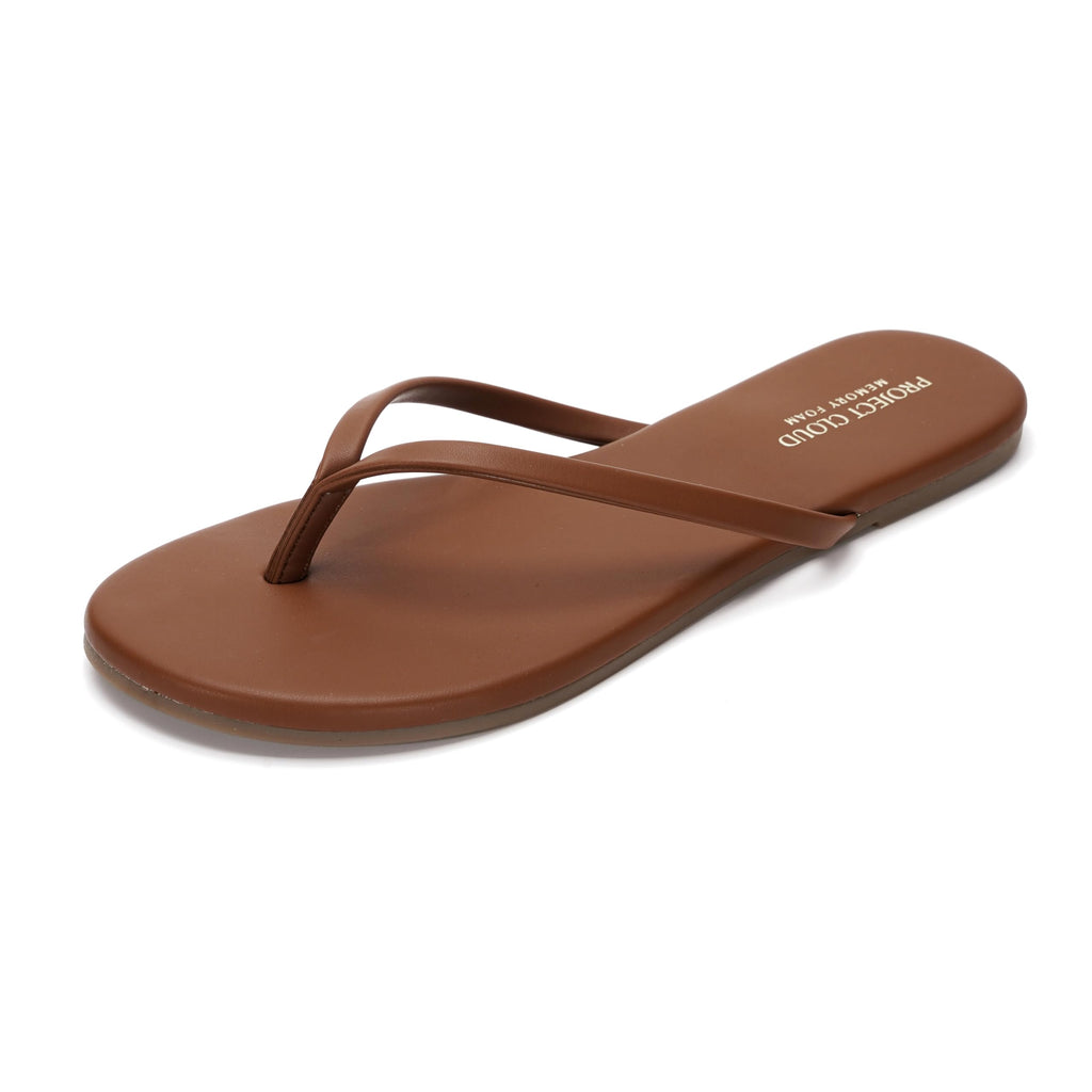 Women's | Eco-Leather Women Flip Flops | Memory Foam | Lightweight | Non-Slip - Foundations