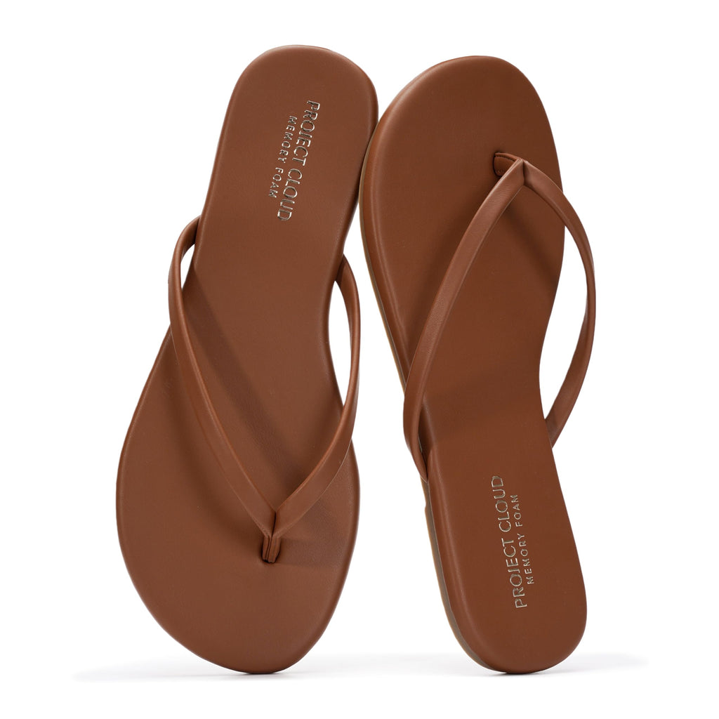 Women's | Eco-Leather Women Flip Flops | Memory Foam | Lightweight | Non-Slip - Foundations