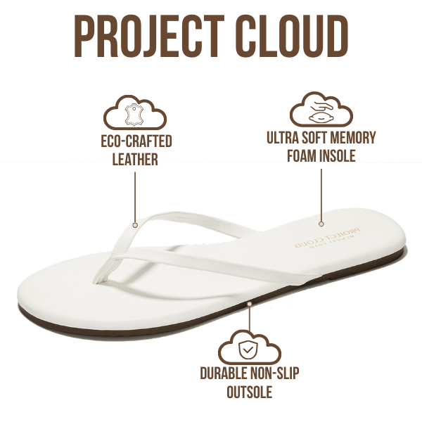 Women's | Eco-Leather Women Flip Flops | Memory Foam | Lightweight | Non-Slip - Foundations