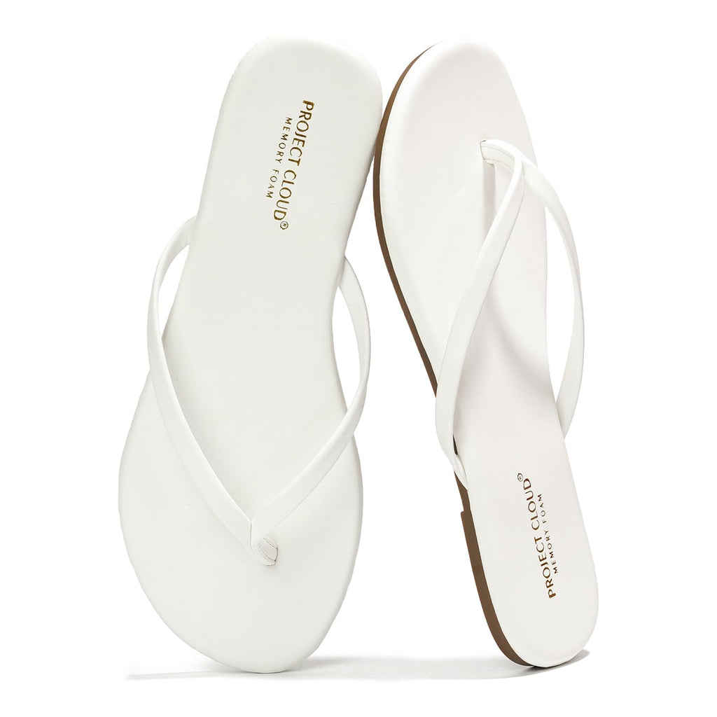 Women's | Eco-Leather Women Flip Flops | Memory Foam | Lightweight | Non-Slip - Foundations