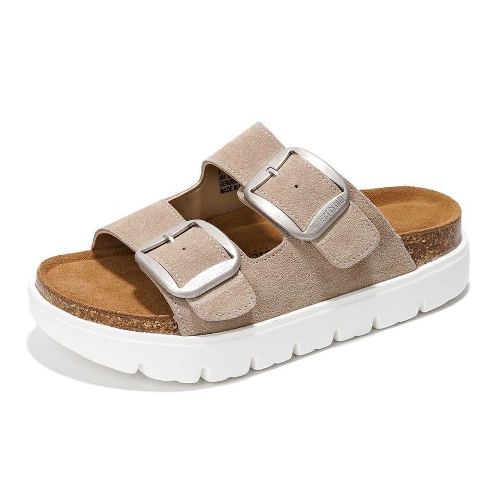 Women's | Genuine Leather Platform Sandals | ProjectPlush | Non-Slip - Greece Chunky