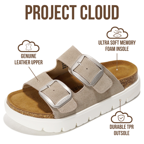 Women's | Genuine Leather Platform Sandals | ProjectPlush | Non-Slip - Greece Chunky