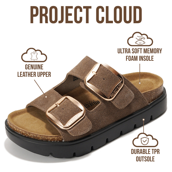 Women's | Genuine Leather Platform Sandals | ProjectPlush | Non-Slip - Greece Chunky