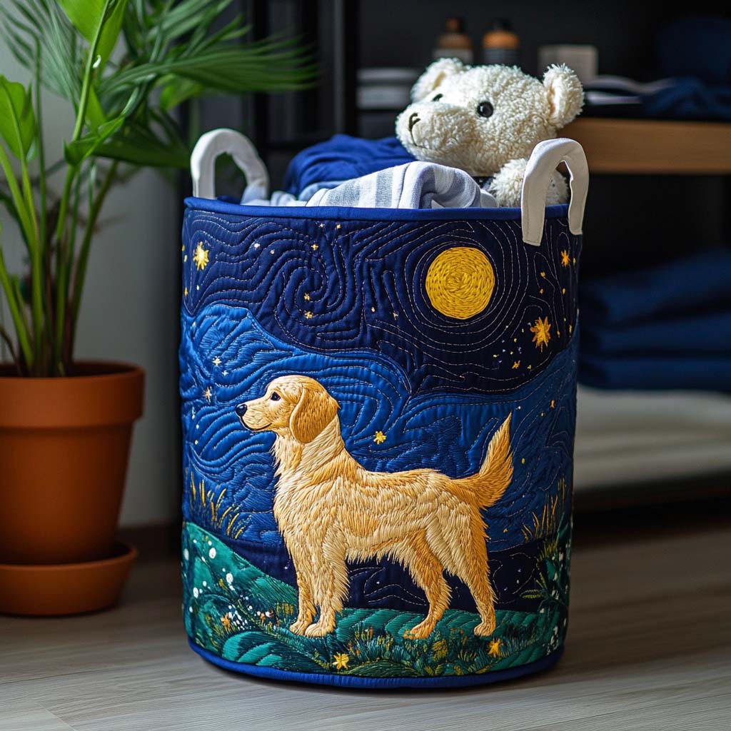 Golden Dog Charm | Handcrafted Laundry Basket