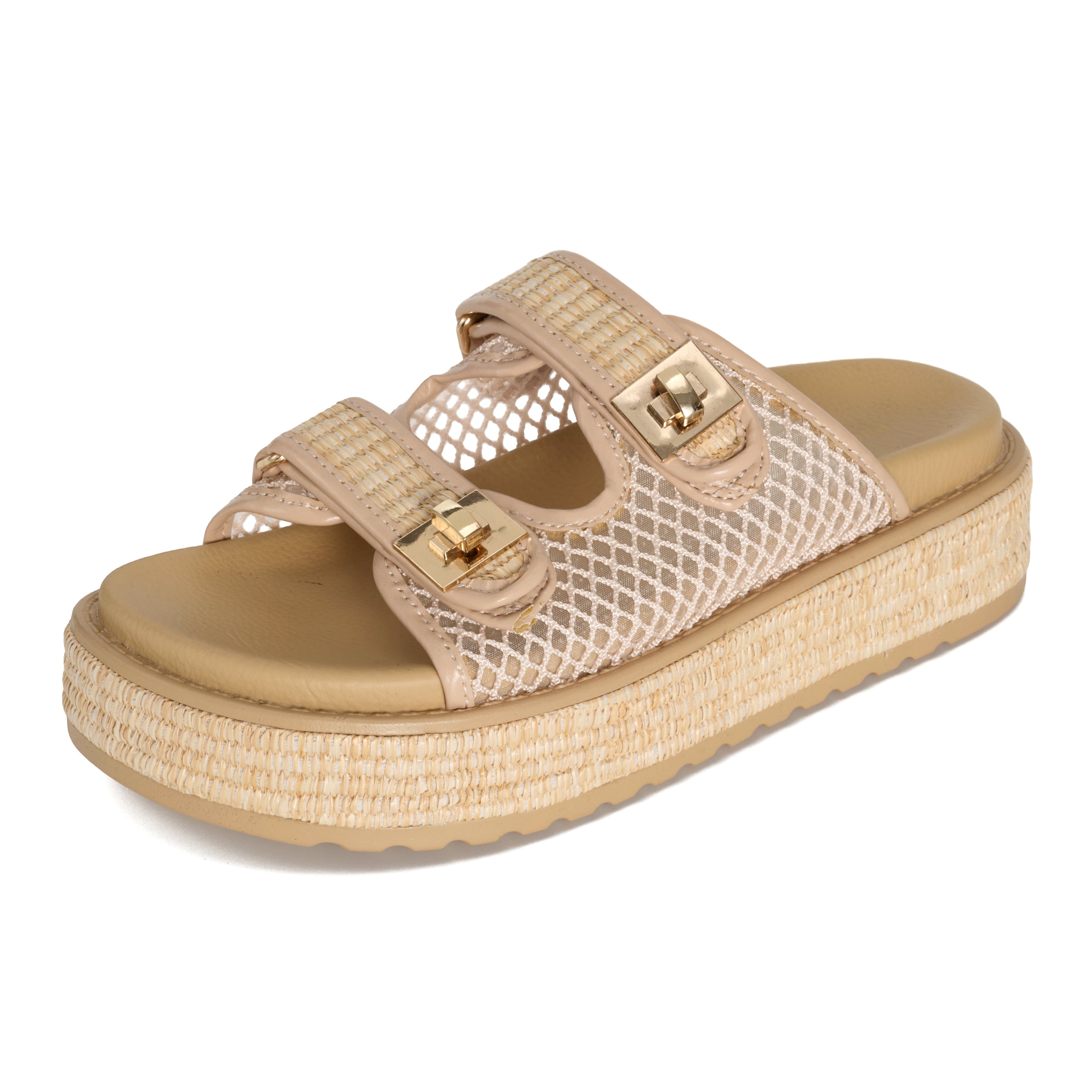 Women's | Genuine Leather Platform Sandals | Memory Foam Insole | Lightweight | Non-Slip - Havana