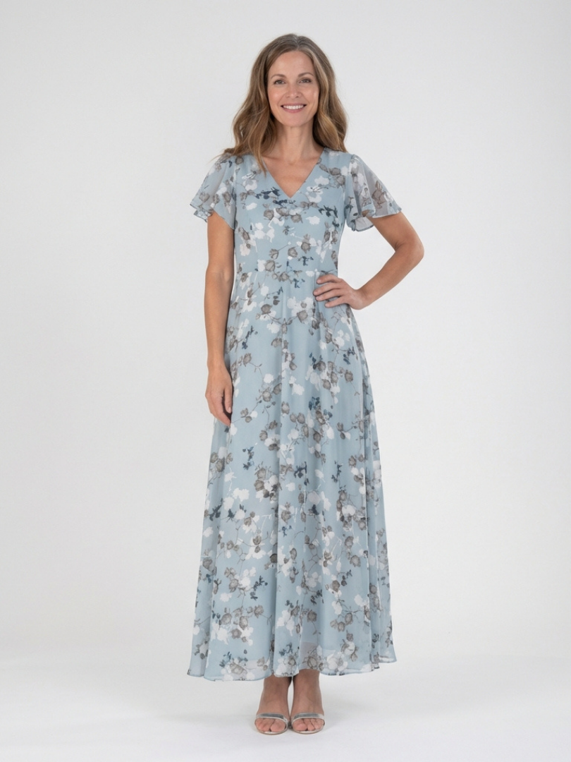 Ismeria | Abito Maxi in Chiffon Floreale