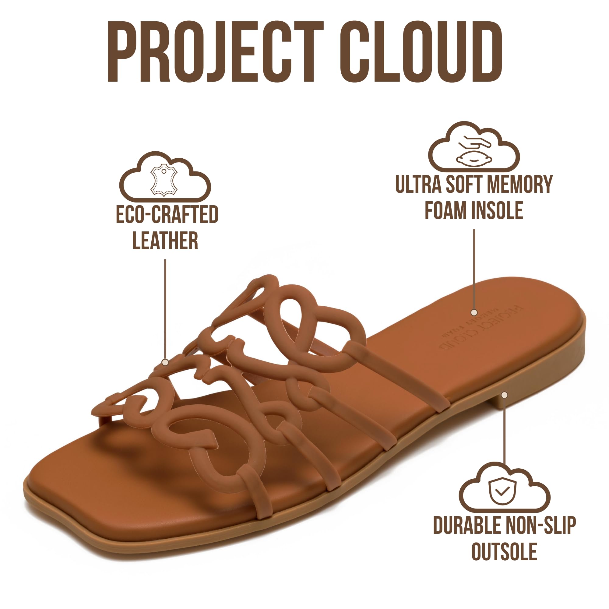 Women's | 100% Eco Leather Womens Sandals | Memory Foam | Lightweight | Non-Slip - Lisa