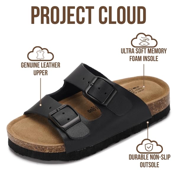 Kids | Genuine Leather Slides for Kids | Water Resistant | Lightweight | Non-Slip - Little Venita