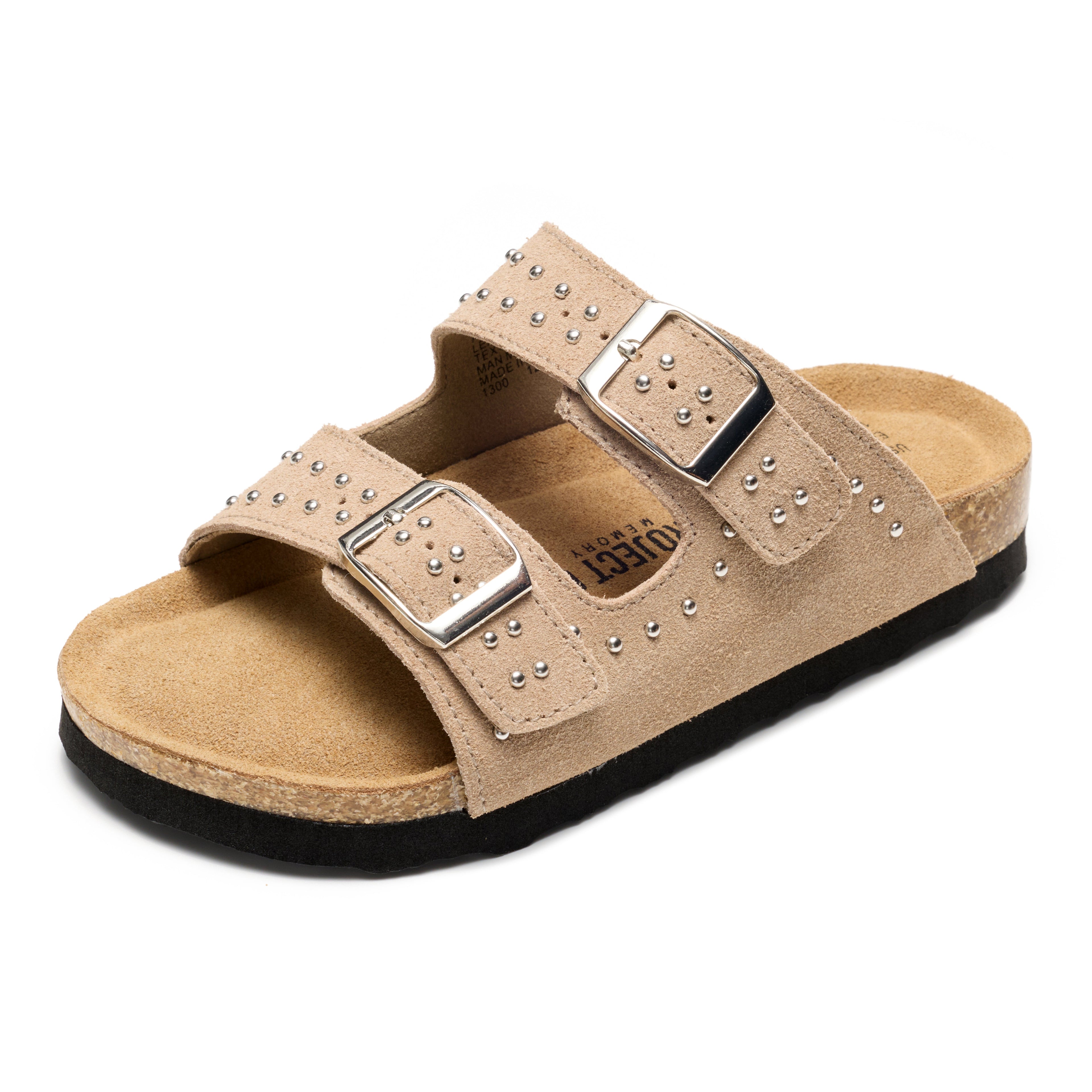 Kids | Genuine Leather Slides for Kids | Water Resistant | Lightweight | Non-Slip - Little Venita Studded