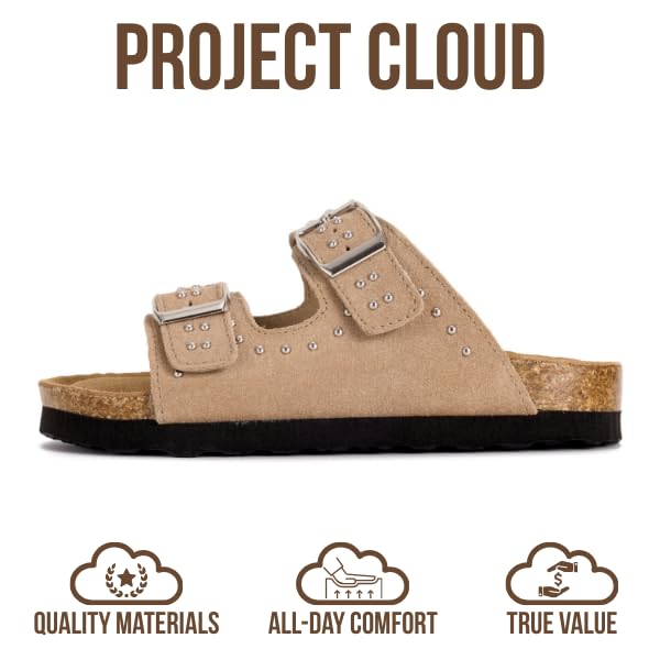 Kids | Genuine Leather Slides for Kids | Water Resistant | Lightweight | Non-Slip - Little Venita Studded