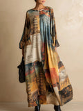 Loose and Stylish Urban Style Printed Maxi Dress
