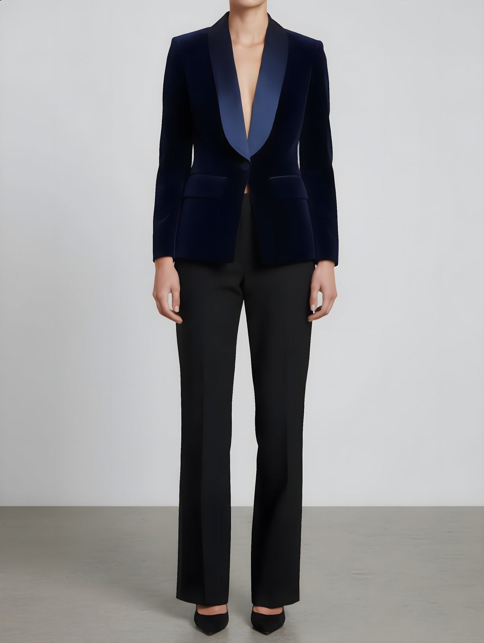 Camille Velvet Blazer - Slim Fit, Single Button - Luxe Atire