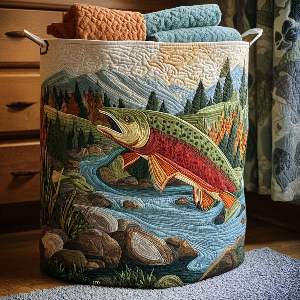 Mountain Stream Serenity | Handcrafted Laundry Basket