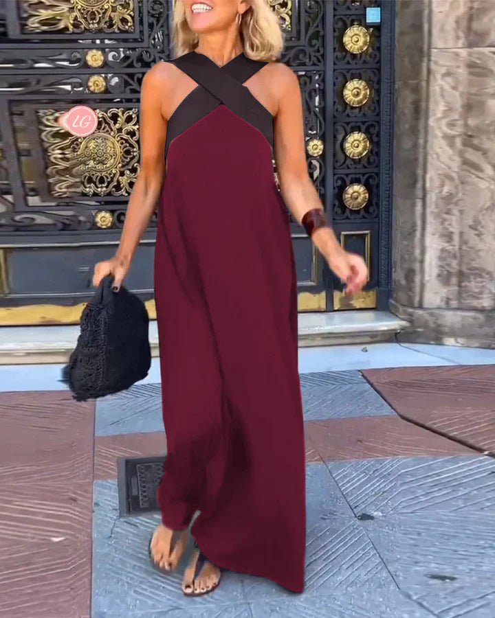 DELPHINE | DRESS WITH CROSSED CUT - Rossis Family Boutique Miami