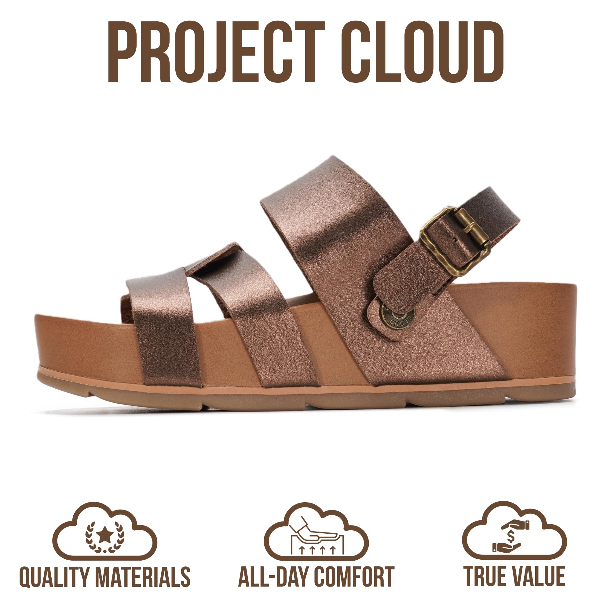 Women's | Eco-Leather Platform Sandals | Lightweight | Non-Slip - Proud