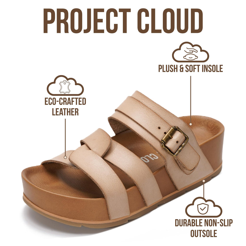Women's | Eco-Leather Platform Sandals | Lightweight | Non-Slip - Proud