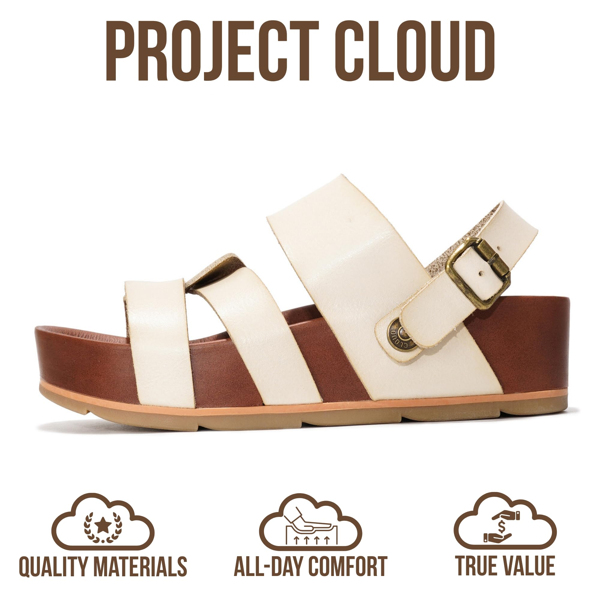 Women's | Eco-Leather Platform Sandals | Lightweight | Non-Slip - Proud