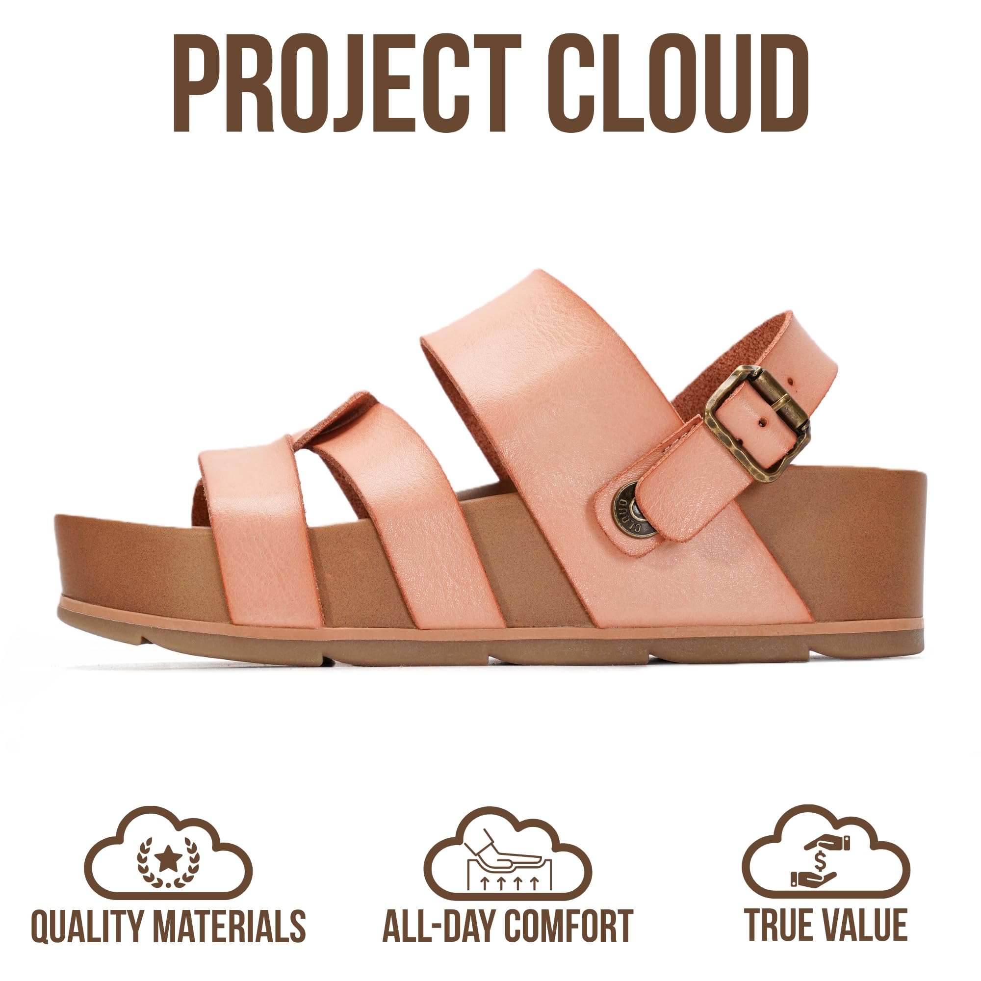 Women's | Eco-Leather Platform Sandals | Lightweight | Non-Slip - Proud