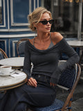 Elegant Ribbed Knit Layering Long Sleeve Top
