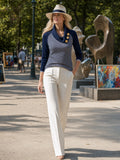 Navy‑White Striped Knit Knitwear