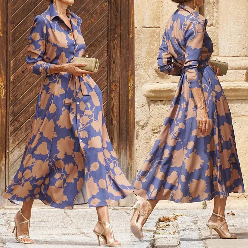 ÉLISE | ELEGANT LONG DRESS WITH LONG SLEEVES - Rossis Family Boutique Miami