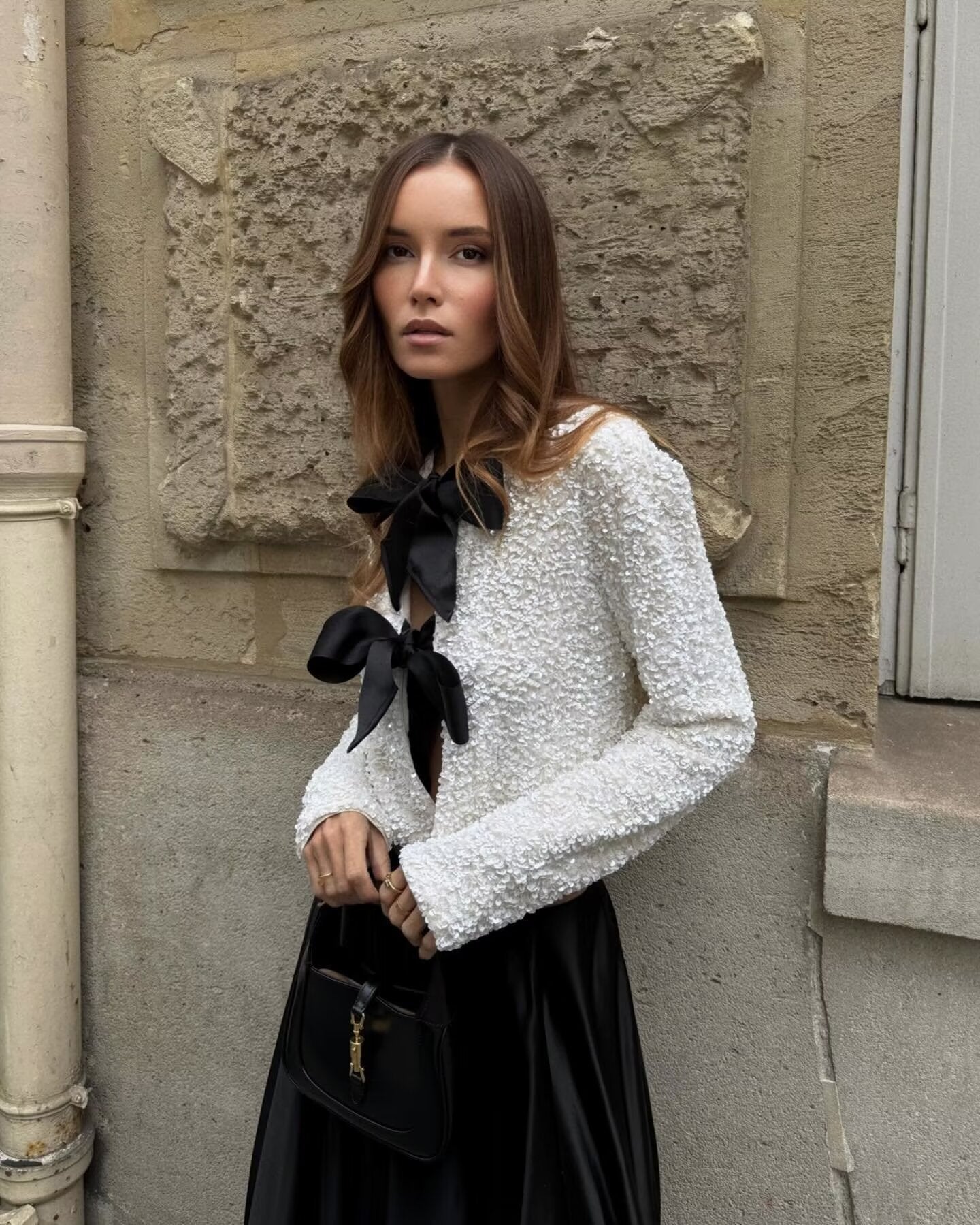 AVA: Short Sequin Blazer with Bow - Luxe Atire