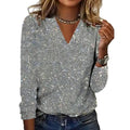 Emma | Sequin V-Neck Blouse
