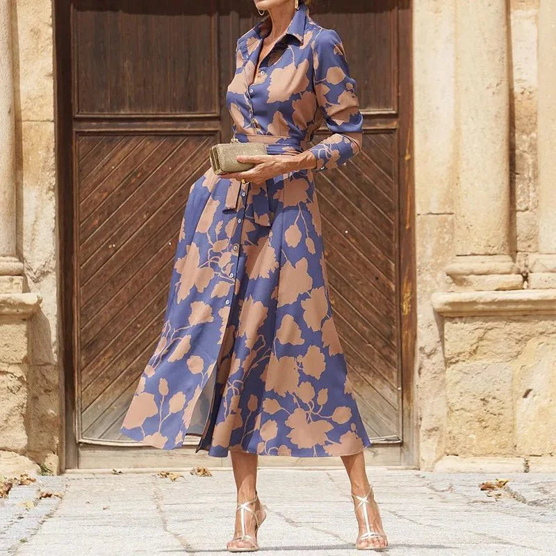 ÉLISE | ELEGANT LONG DRESS WITH LONG SLEEVES - Rossis Family Boutique Miami