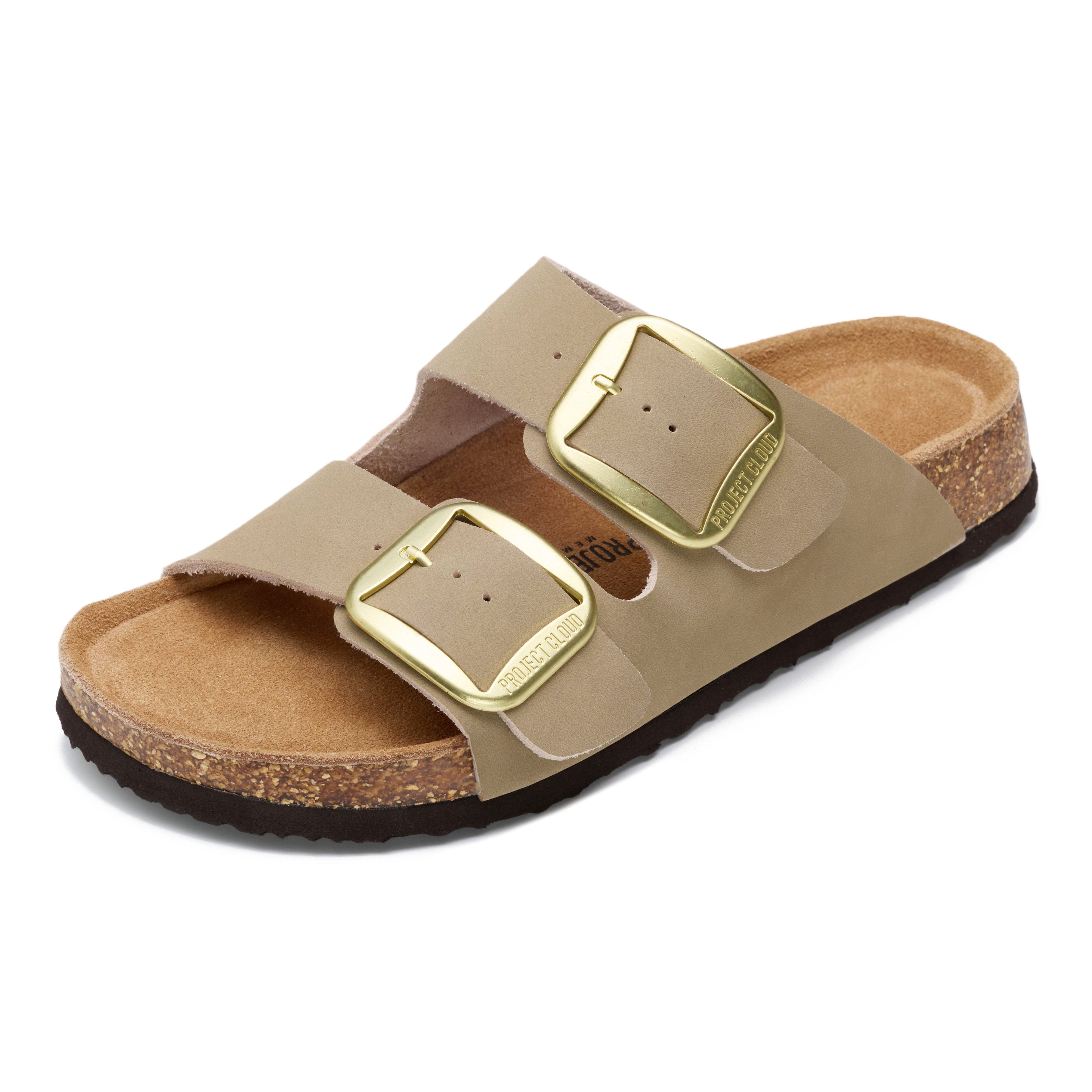 Women's | 100% Genuine Leather Women Flat Sandals | ProjectPlush | Lightweight | Non-Slip - Santorini