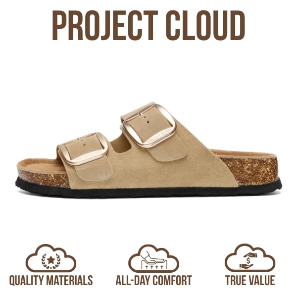 Women's | 100% Genuine Leather Women Flat Sandals | ProjectPlush | Lightweight | Non-Slip - Santorini
