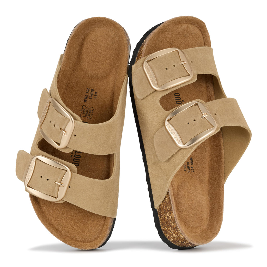 Women's | 100% Genuine Leather Women Flat Sandals | ProjectPlush | Lightweight | Non-Slip - Santorini