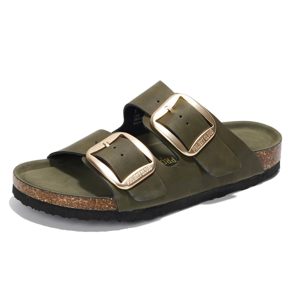 Women's | 100% Genuine Leather Women Flat Sandals | ProjectPlush | Lightweight | Non-Slip - Santorini