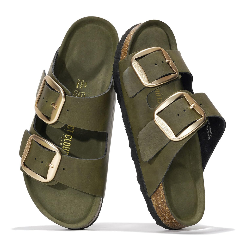 Women's | 100% Genuine Leather Women Flat Sandals | ProjectPlush | Lightweight | Non-Slip - Santorini