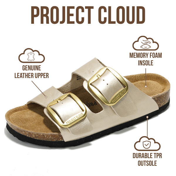 Women's | 100% Genuine Leather Women Flat Sandals | ProjectPlush | Lightweight | Non-Slip - Santorini